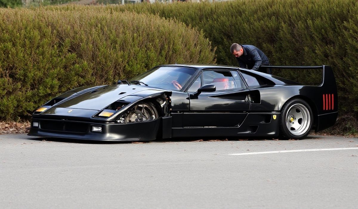 Disaster Strikes: Mechanic Crashes $2 Million Ferrari F40 During Testing