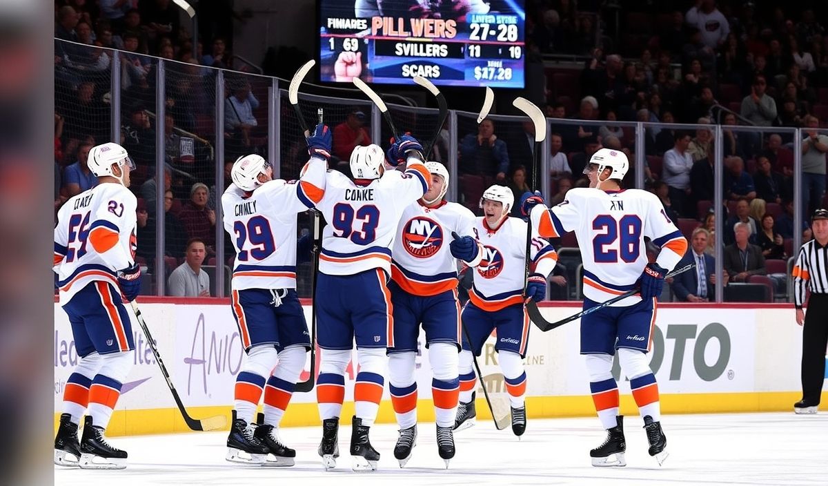 Islanders Overpower Flyers in Heated Match, Extend Winning Streak to Six